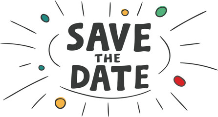 A vibrant vector illustration of celebration with fireworks, save, date, party, and excitement elements in a festive environment