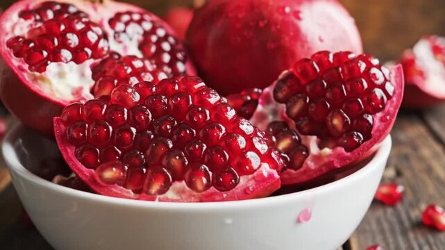 Pomegranate Seeds in Bowl