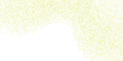 Green repeated golden dotted glitter pattern. Yellow, orange and golden dots wallpaper. Celebration Christmas, New Year or birthday party repeating backdrop. green background