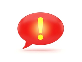 Warning sign in speech bubble icon