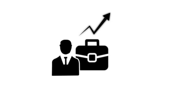 Way to success and growing. Businessman icon. Benefits for Employees icon. A professional business logo combining a briefcase.