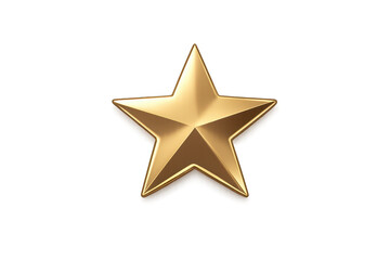 Obraz premium Golden star with shiny effect on transparent background design asset.