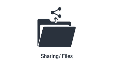 Iconic representation of sharing files or documents from a digital folder, symbolizing data transfer and collaboration.