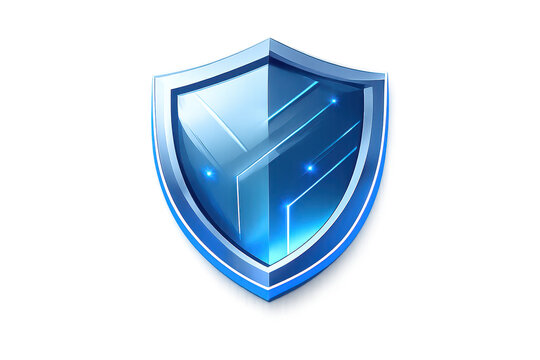 Futuristic tech shield with transparent background vector illustration
