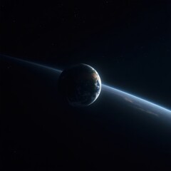 Serene earth in space