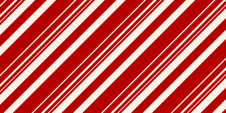 Christmas Seamless Vector Pattern. Contain candy cane stripes in red and cream colors. Great for wrapping paper and wallpapers.