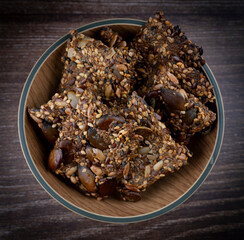 Healthy Pumpkin Seeds Cookies Crackers Isolated, Healthy Cereal Crackers, Homemade Pumpkin Seed Cookie Group on White Background. High quality photo