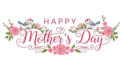Happy mother s day greeting card isolated on transparent background