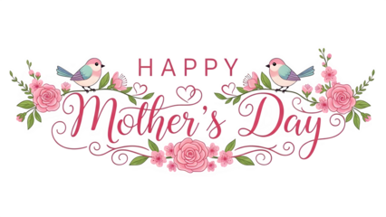 Happy mother s day greeting card isolated on transparent background