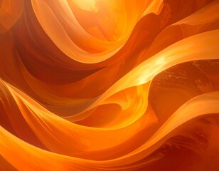 Abstract orange and red vector background illustration featuring flowing fire waves and yellow light curves in a motion texture pattern design