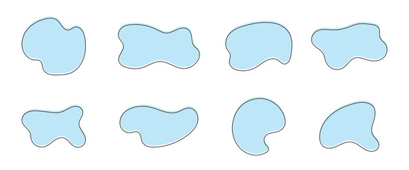 set of abstract organic shapes random shapes organic black