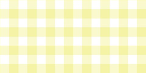 Cheerful yellow and white gingham pattern background. Sunny checkered plaid fabric texture for kitchen, picnic, and bright summer design.