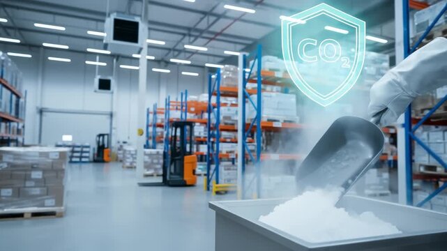 Cold chain logistics warehouse technology ensures safe storage and transport of frozen goods with CO2 reduction and dry ice temperature control