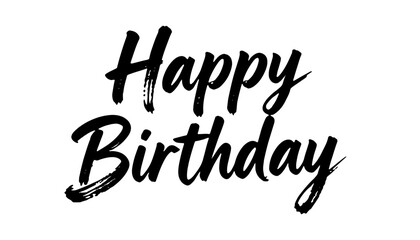 Minimal Black Script Birthday Greeting with Handwritten Lettering