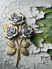 Obraz premium Gold and silver rose bouquet 