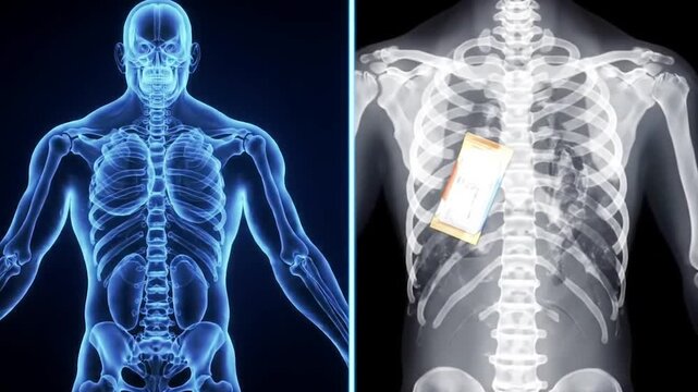 x ray image of human chest