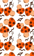 Obraz premium Hand Drawn Mushroom Seamless Pattern Design