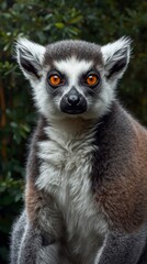Obraz premium Curious ring-tailed lemur in forest