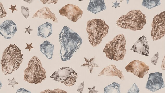 An abstract pattern of stones and stars, creating a unique and captivating design
