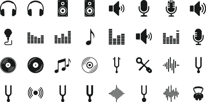 Music and sound icon set