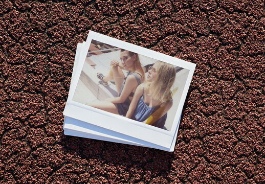 Mockup of wide polaroid