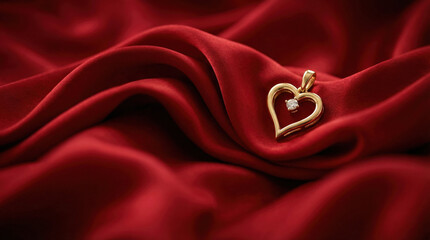 Elegant Silk and Gold Heart