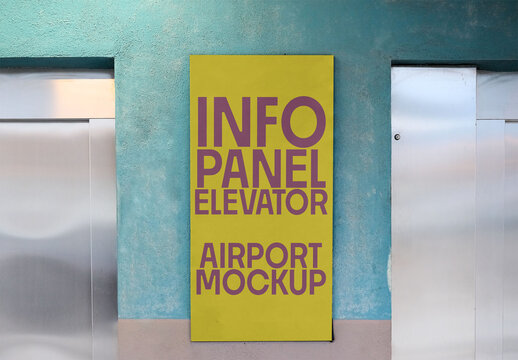 Modern Wall elevator info Panel Mockup Design