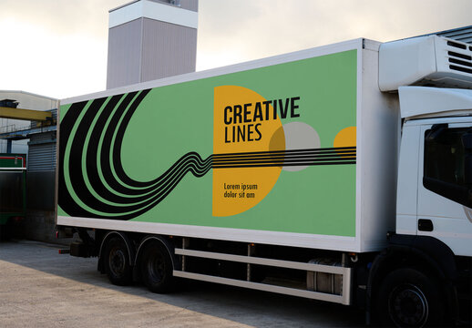 Blank Cargo Truck Mockup