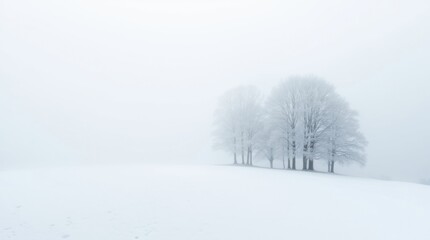Obraz premium Winter landscape with snowy trees