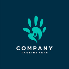 nonprofit logo design with hands and heart