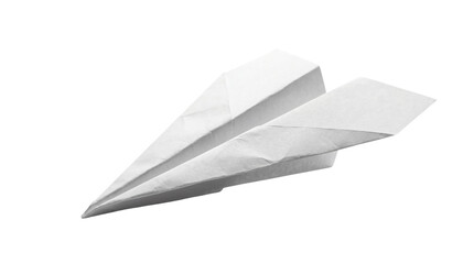 Isolated White Paper Airplane Ready to Take Flight