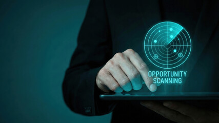 Business opportunity scanning radar high level planning concept digital strategy
