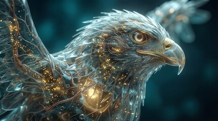 close up of a head of an eagle