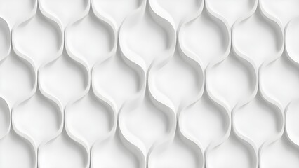 Modern white wavy panel design for interior decoration and architecture