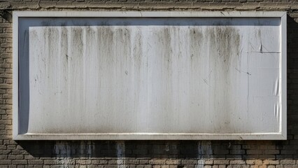 Weathered Brick Wall Framed Panel with Water Streaks.