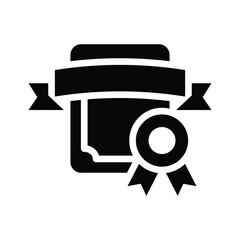 certificate glyph icon illustration vector graphic.eps