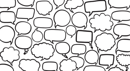 Obraz premium Speech Bubbles Blank Comic Cartoon Elements on White Background