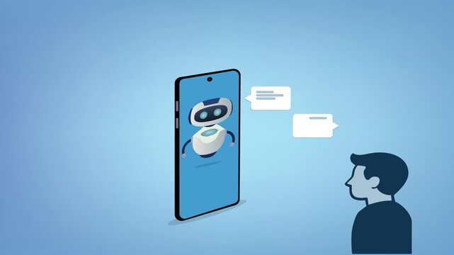 Customer support..Chat bot AI and customer service concept.Chat bot virtual assistant via messaging. Helping 