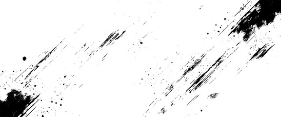 Vector modern black and white dynamic black ink scratch texture minimal rough paint scratch lines.
