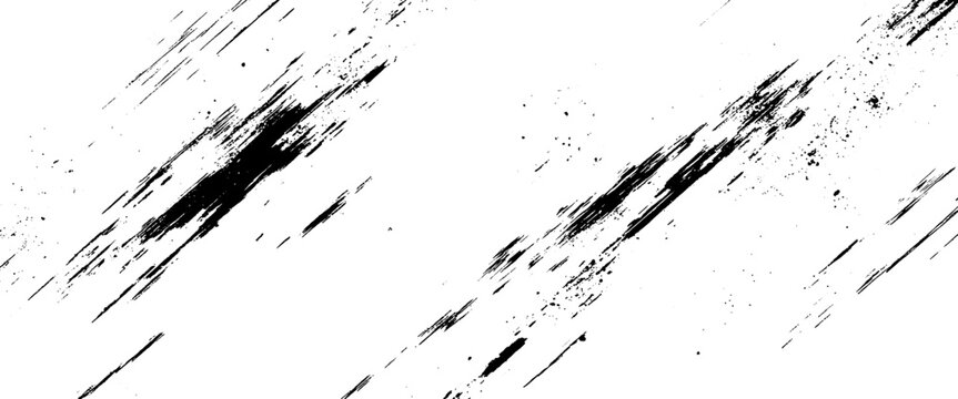 Vector modern black and white dynamic black ink scratch texture minimal rough paint scratch lines.