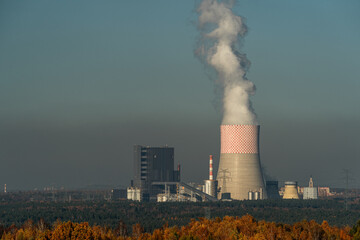 the Jaworzno coal-fired power plant operating at full capacity at the beginning of winter