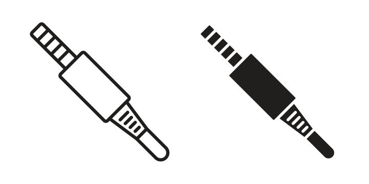 Audio jack icons or logo design isolated sign symbol vector illustration - high quality line style vector