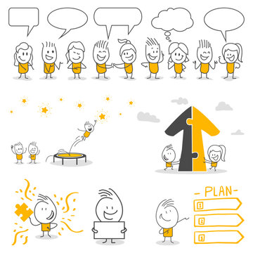 Business professionals managing dynamic interactions in teamwork and strategic planning processes.