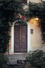 old door in a stone wall