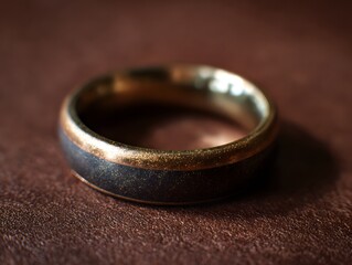 Bronze shimmer ring on dark chocolate base, upper margin blank