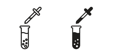 Fototapeta premium Chemical test icons or logo design isolated sign symbol vector illustration - high quality line style vector