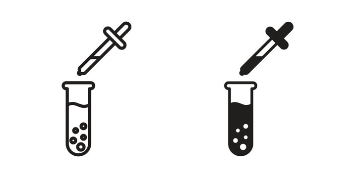 Chemical test icons or logo design isolated sign symbol vector illustration - high quality line style vector