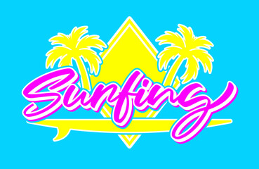 surfing tropical beach paradise island typography lettering editable text effect font style template design