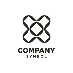 Abstract geometric loop logo. Symbols of unity, connection, balance, and continuity. Geometric, loop, knot, abstract symbols.