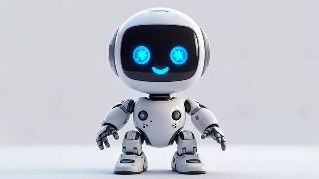 Friendly robot waving hand